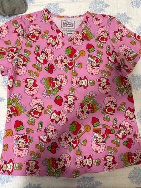 Strawberry Shortcake Pink Scrub Top